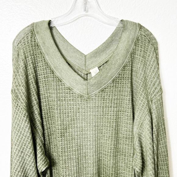 Free People Southside Thermal in Cindered Olive Women Cotton Polyester Size XS - Picture 3 of 6